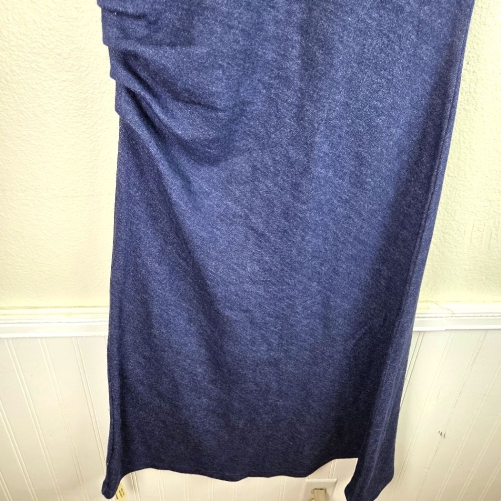 OGL Women's Side Ruched Scrunched Navy Sleeveless Super Soft Dress Size Large - Picture 8 of 10